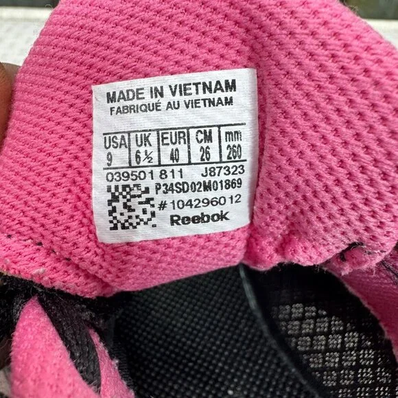 Reebok Womens Size 9/40 Black & Pink Mesh Running Shoes Lightweight - Picture 6 of 8